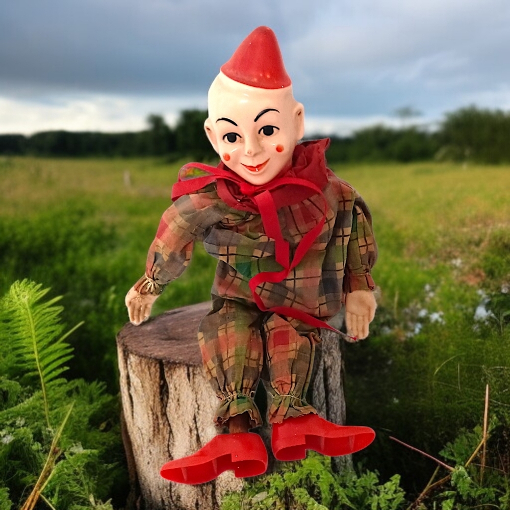 Hazzelles Bimbo The Clown Marionette Puppet BODY ONLY Composite Head 802 Vintage - Picture 16 of 16